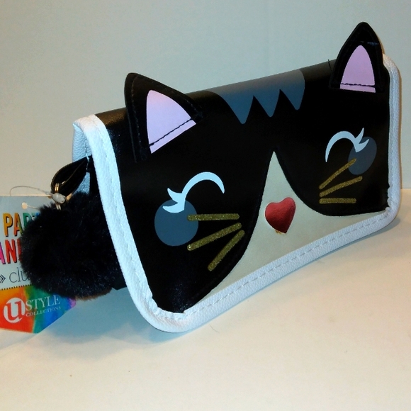 NWT Super Cute "Party Animals" Kitty Cat Clutch/cosmetic bag - Picture 2 of 12